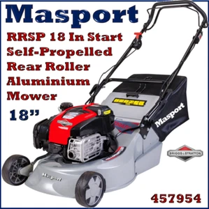 Masport RRSP 18 In Start Key Start Rear-Roller Alloy Deck Lawnmower Lawn Mower - Picture 1 of 11