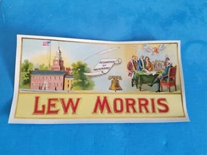 Vintage Cigar Label - Lew Morris End Label Declaration of Independence.FREE SHIP - Picture 1 of 3