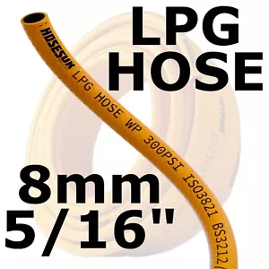 More details for lpg hose pipe 8mm calor gas orange propane butane bbq camping caravan hose pipe