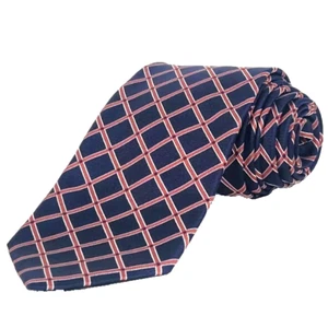 Brooks Brothers marineblaue rote geometrische Seidenkrawatte schmutzabweisend Bürokleidung - Bild 1 von 6