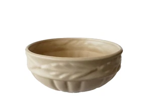 VINTAGE HAEGAR IVORY CREAN TAN POTTERY PLANTER BOWL USA - Picture 1 of 10