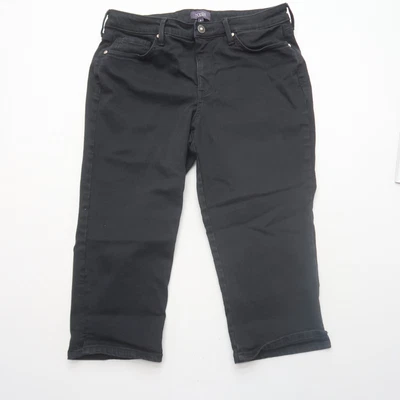 Pantalones de mezclilla NYDJ Not Your Daughter Capri talla 8 negros tiro medio elásticos (defectos) Foto 1 de 4