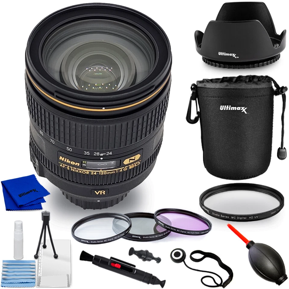 Nikon AF-S NIKKOR 24-120mm f/4G ED VR Lens 2193 - 10PC Accessory Bundle - Image 1 of 1