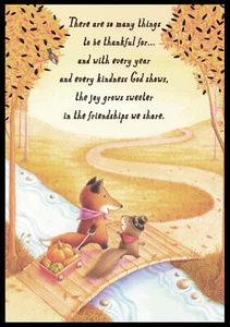 Greeting Card - Fox Squirrel - For Friend - Religious - Thanksgiving - 0236 - Picture 1 of 2