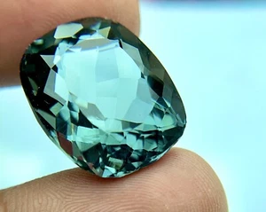 22.56 CT CHARCOAL GRAY SPINEL CUSHION | Lab Created Crystal | Loose Gemstone - Picture 1 of 4