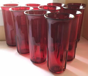 LOTE DE JARRÓN PORTAVELAS SANTUARIO RANURA 3 PUNTAS GLOBO VIDRIO ROJO GRUESO DE COLECCIÓN - Imagen 1 de 4