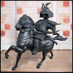 Ca. 1910 Japanese Kusunoki Masahige Samurai Hideyama Shakudo Bronze Sculpture - Picture 1 of 10