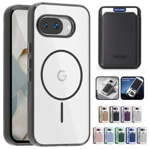 Funda de teléfono resistente transparente con ranuras para tarjetas desmontables seguras para Google Pixel 9A Mag - Imagen 1 de 71