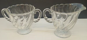 Vintage Fostoria Glass Clear 'Colony' Creamer & Open Sugar - Picture 1 of 6