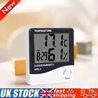 HTC-1 Digital Indoor Thermometer Hygrometer Clock for Home AAA Battery Operated