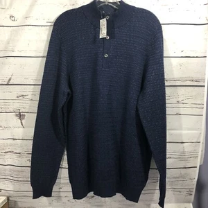 Joseph Abbound 1/4 Reißverschluss Knopf blau Merinowolle Herren Pullover Large neu mit Etikett - Bild 1 von 8