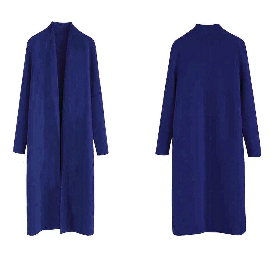 Women Italian LONG COAT Waterfall Duster Cardigan Ladies Winter Jacket UK Sizes. - Image 1 of 1