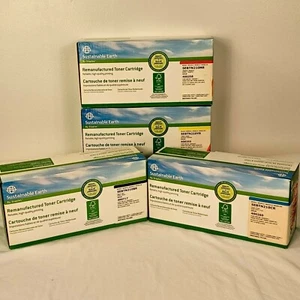 4 Staples Reman Laser Toner Cartridges Brother TN210 Black Magenta Cyan Yellow - Picture 1 of 7
