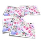 4x Rectangle Stickers - Pretty Unicorn Rose Flowers Pink #46216
