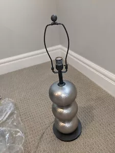 West Elm Hammered Globe Table Lamp Silver New - Picture 1 of 3
