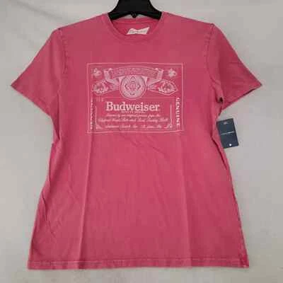 Lucky Brand Budweiser Beer Shirt Mens Large Red Outdoor Retro Distressed Bud NWT - Image 1 of 4