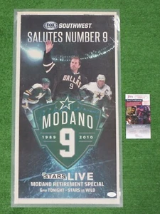 Mike Modano Dallas Stars signierte laminierte Zeitung Ruhestand Grüße #9 JSA - Bild 1 von 4