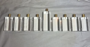 Klar Acryl Menora Messing Kerzenhalter MCM Design Chunky Retro Chanukka - Bild 1 von 12