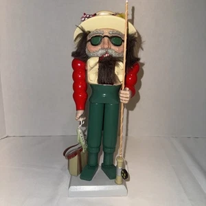 BRN Cascanueces Pescador Navidad Caña de Pescar, Gafas de Sol, Cesta, Sombrero, Moscas - Imagen 1 de 18