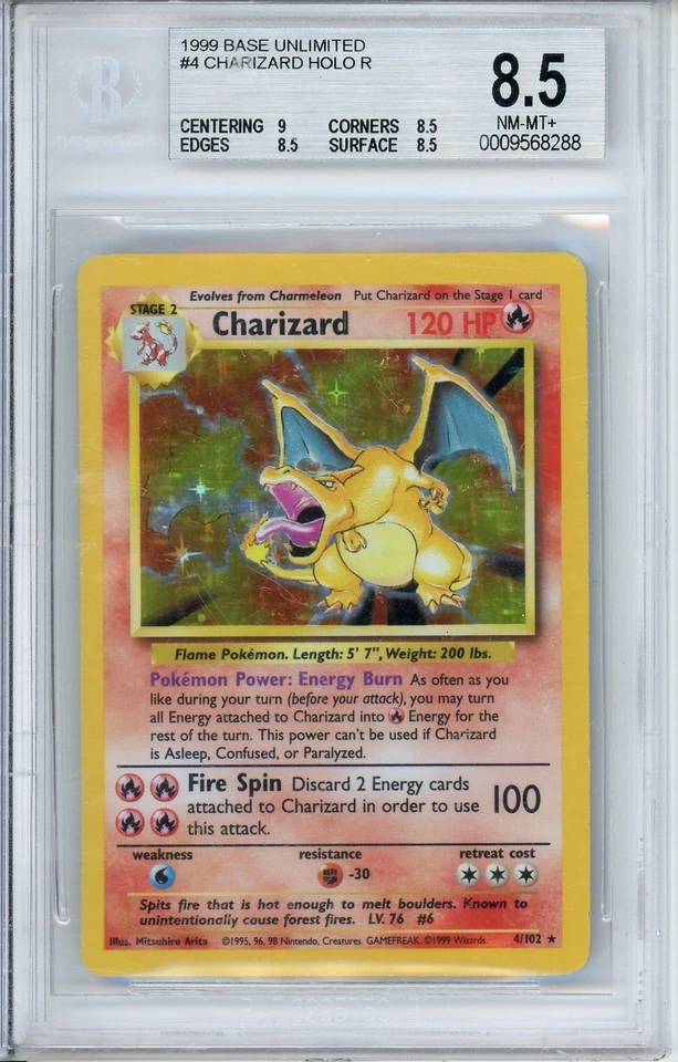 1999 POKEMON GAME #4 CHARIZARD HOLO BGS 8.5 - Image 1 of 2