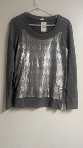 J Crew grauer Pullover mit Pailletten Langarm, Damen Gr. XS - Bild 1 von 9