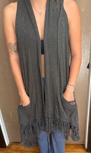 Vintage Y2K Hollister Boho Surfer Dude Cardigan Vest Sweater Womens M/L - Bild 1 von 9