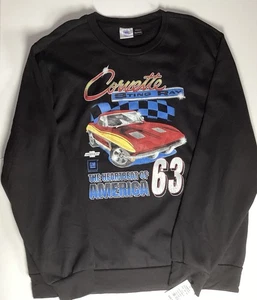 New Chevrolet Corvette Stingray 1963 GM 2XL Black Men’s Muscle Car Sweatshirt - Picture 1 of 6