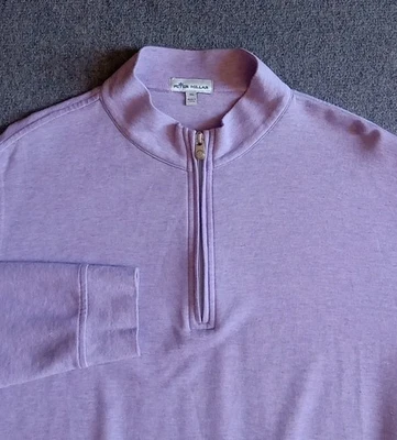 Peter Millar Crown Comfort Interlock Quarter Zip Men's XL Soft Purple EUC - Image 1 of 4