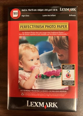 Lexmark Photo Paper Glossy 4x6 in 100 Sheets Inkjet Printer Paper Sealed Box - Image 1 of 3