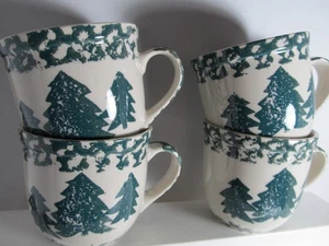 Juego de 4 tazas de árboles verdes Tienshan esponja verde de 4/10 oz árboles de Navidad ¡EXCELENTE ESTADO! - Imagen 1 de 5