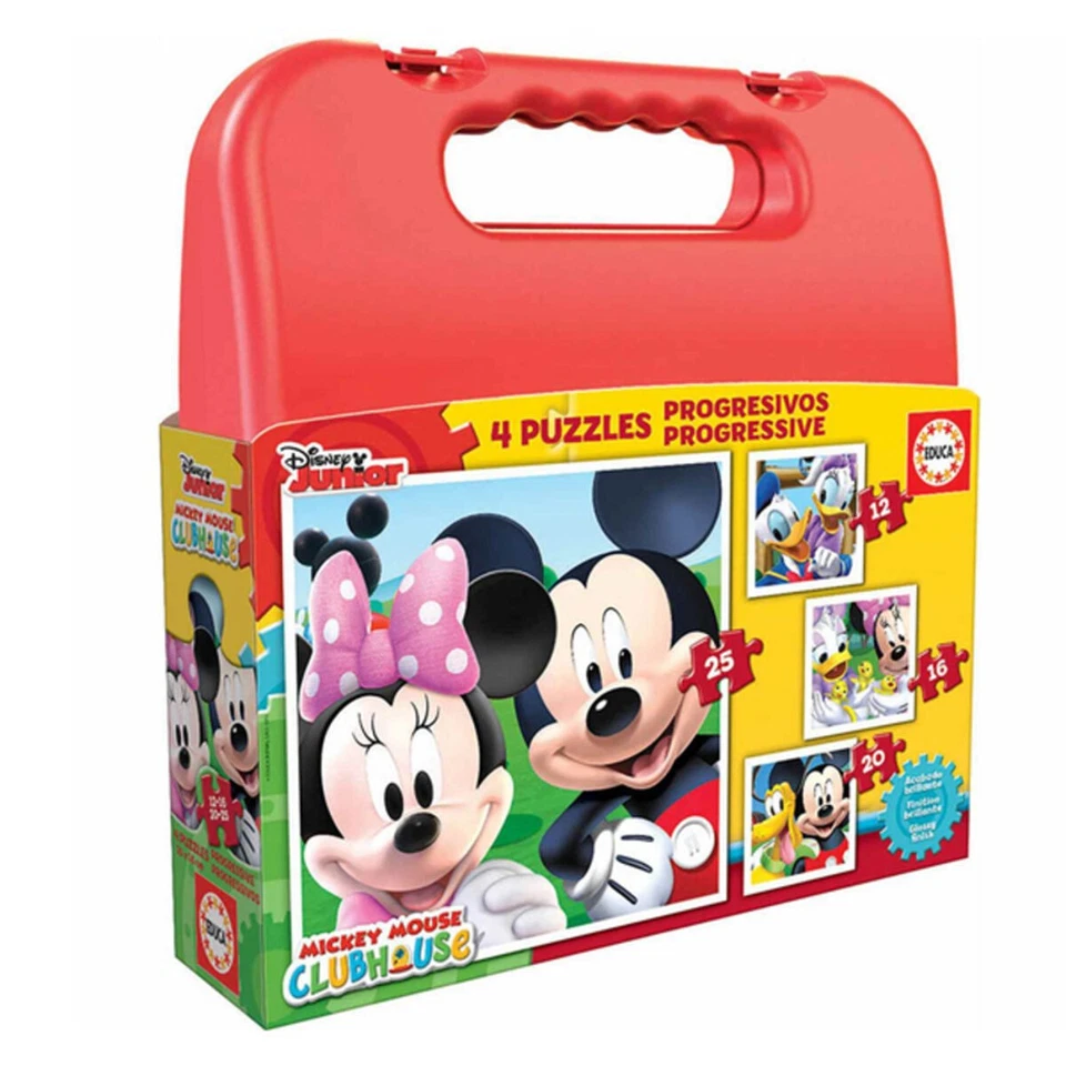 Set di 4 Puzzle Disney Mickey Mouse Progressive Educa 16505 [12-16-20-25 pcs] - Immagine 1 di 1