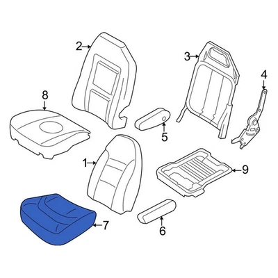 For Ford E-350 Super Duty 2013-2025 Ford DC2Z1662900AA Front Right Seat Cover - Image 1 of 3