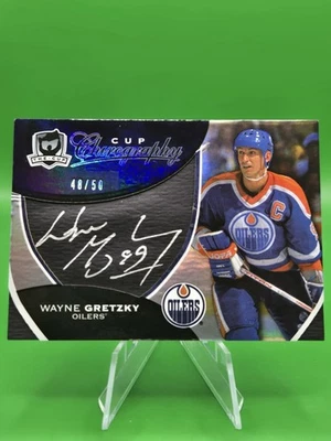 2008-09 The Cup Wayne Gretzky Quirografía Auto #/50 Engrasadores *Arrugas de lámina Foto 1 de 4