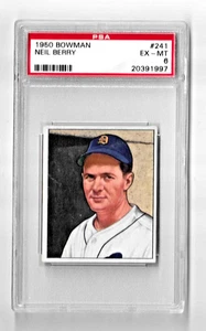 1950 BOWMAN BASEBALL CARD #241 NEIL BERRY RC PSA 6 NQ MLB DETROIT TIGERS ROOKIE - Picture 1 of 5