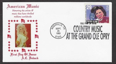 #2772 29c Patsy Cline-American Music-Dolly Parton Photo Cachet on Doback FDC - Image 1 of 2