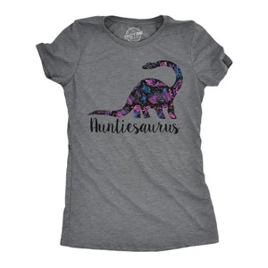 Womens Auntiesaurus T Shirt Funny Kids Gift for Aunt Cute Graphic Dinosaur Top - Picture 1 of 8