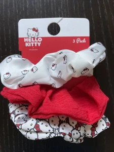 Hello Kitty Sanrio 3er Pack rot weiß schwarz Scrunchies - Bild 1 von 5