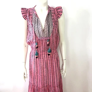 Bell By Alicia Bell Small A-Line Cotton Silk Maxi Dress Pink PLS READ STAIN - Picture 1 of 19