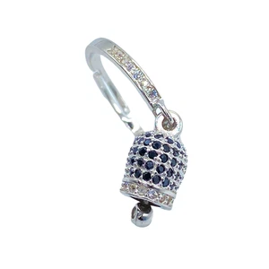 Anello Campanella con Zirconi Bianchi e Nero in Argento 925 - Picture 1 of 1