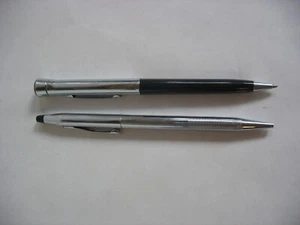S/2 vintage silvertone ballpoint pens Garland & Cross USA made - Picture 1 of 6