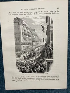 The Revolution in Sicily , Garibaldi Entering Naples,  Antique Print - Picture 1 of 1