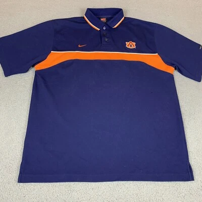 Auburn Tigers Polo Shirt Mens Extra Large Blue 100% Polyester Short Sleeve Nike - Image 1 of 4