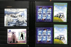 FAUNA ANIMALES SALVAJES POLO NORTE OSO DE HIELO 17 x BLOQUE ** MNH EN MUY BUEN ESTADO - Imagen 1 de 4