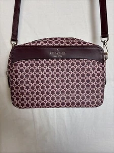 Borsa a tracolla Kate Spade Maroon Van Print - Foto 1 di 8