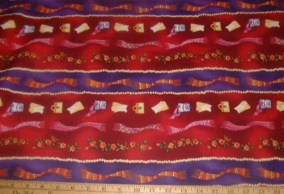 FABRI-QUILT Fabric - 50+ ACCESSORIES Border Stripe - RED HATS!! - 15" REMNANT - Image 1 of 2