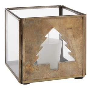 World Market Antique Gold Tree Cutout Votive Candle Holder - Holiday Winter - Picture 1 of 7