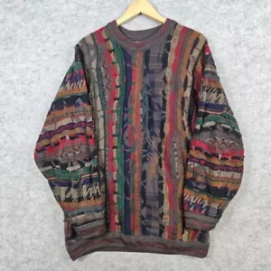 Coogi Australia 100% Reine Schurwolle 3D Gr. XL Struktur Pullover MINOR PILLING - Bild 1 von 12