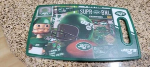 New York Jets grande 14,5" x 9" plastica dura squadra NFL tagliere cucina, nuovo senza etichette - Foto 1 di 2