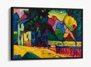 KANDINSKY 10-DEEP FLOATER/FLOAT EFFECT FRAMED CANVAS WALL ART PRINT-YELLOW RED - Picture 1 of 12