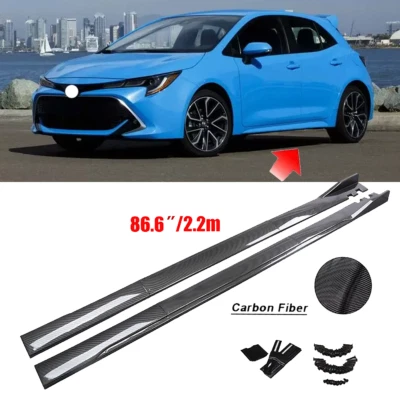 For Toyota Corolla im Hatchback 86.6" Carbon Style Side Skirts Rocker Panel Lip - Image 1 of 4
